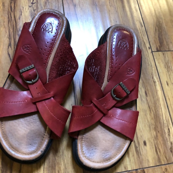 Ariat Red Leather Sandals - Picture 4 of 5